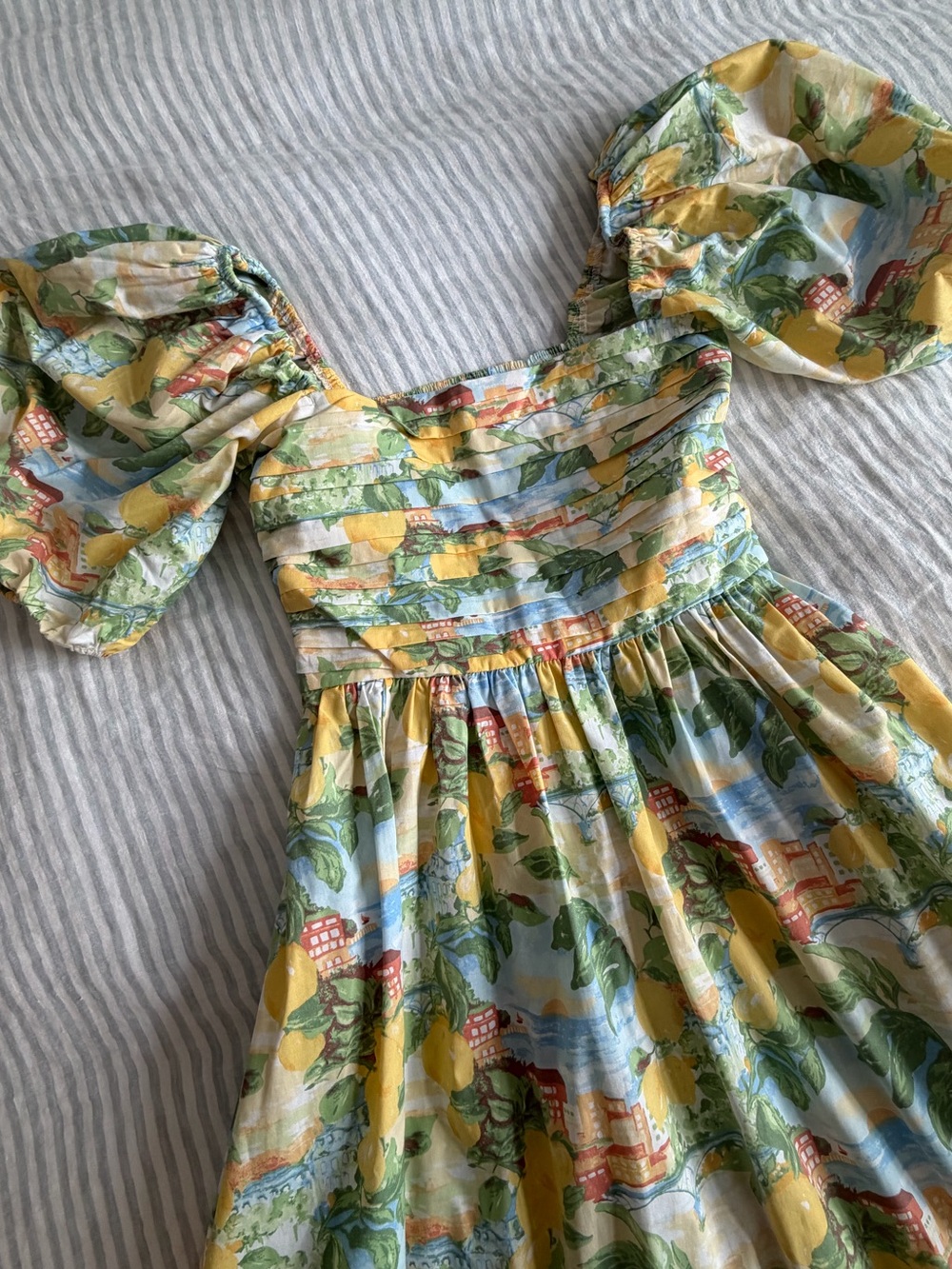 Abercrombie & Fitch Emerson Italy Print Yellow & Green Dress - Picture 2 of 6